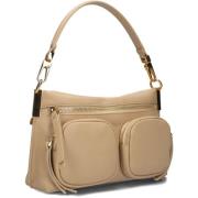 Beige Leren Schoudertas Hyle Coccinelle , Beige , Dames