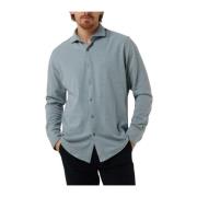 Casual Melange Pique Shirt Blauw Dstrezzed , Blue , Heren