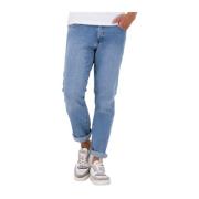 Straight Leg Jeans in Blauw Woodbird , Blue , Heren