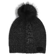 Gebreide Beanie Muts met Pom Pom Guess , Black , Dames