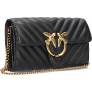 Love One Wallet Handtas Zwart Leer Pinko , Black , Dames