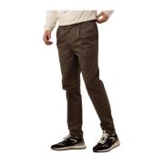 Slim-fit Stretch Poplin Jogger Broek Scotch & Soda , Brown , Heren