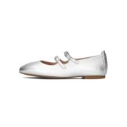 Zilveren Ballerina Schoenen Stijlvol Comfortabel Elegant Unisa , Gray ...