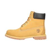 Premium Camel Leren Enkellaarzen Timberland , Brown , Dames