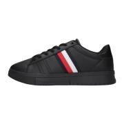 Lage Sneakers Supercup Zwart Leer Tommy Hilfiger , Black , Heren