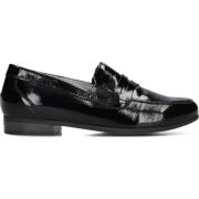 Zwarte Leren Penny Loafer Damesschoen Waldläufer , Black , Dames