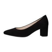 Elegante Zwarte Suède Blokhak Pump Gabor , Black , Dames