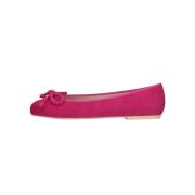 Roze Suède Ballerina met Strik Pretty Ballerinas , Pink , Dames