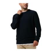 Gebreide Structuur Crew Neck Trui Selected Homme , Blue , Heren