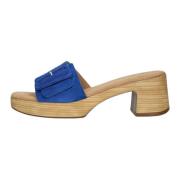 Blauwe Suède Hak Slipper Trendy Stijl Gabor , Blue , Dames