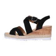 Zwarte Cross Strap Sleehak Sandalen Gabor , Black , Dames