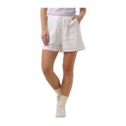 Witte Linnen Shorts Tommy Jeans , White , Dames