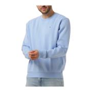 Blauwe Fleece C Neck Sweater Tommy Jeans , Blue , Heren