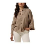 Bruine Boxy Shirt voor Vrouwen Object , Brown , Dames