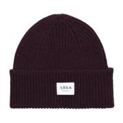 Bordeaux Classic Beanie Muts Arkk Copenhagen , Red , Dames