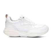 Witte Leren Sneakers met Rits Xsensible , White , Dames