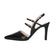 Zwarte Slingback Sandaal met Dunne Bandjes Lodi , Black , Dames