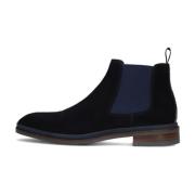 Donkerblauwe Suède Chelsea Boots Giorgio , Blue , Heren