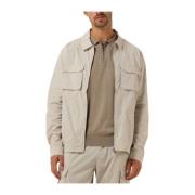 Overshirt met ritssluiting en borstzakken Pure Path , Beige , Heren