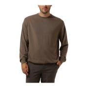 Heren Crew Neck Pullover Sweater Profuomo , Brown , Heren