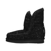 Zwarte Inner Wedge Tweed Enkellaarsjes Mou , Black , Dames