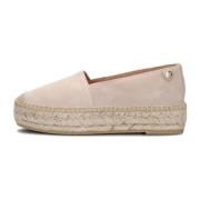 Beige Suède Espadrilles met Plateauzool Red Rag , Beige , Dames