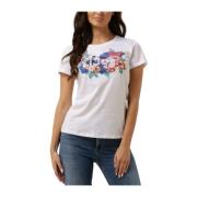 Allover Print Wit Jersey T-Shirt Liu Jo , White , Dames