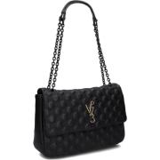 Elegante Flap Bag voor vrouwen V73 , Black , Dames