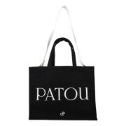 Zwarte Logo Tote Handtas Patou , Black , Dames