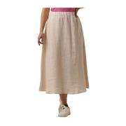 Stijlvolle Amanda Midi Rok Knit-ted , Beige , Dames