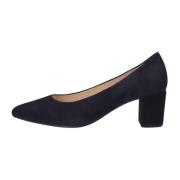 Elegante Blauwe Suède Blokhak Pumps Gabor , Blue , Dames