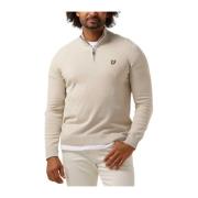 Beige Quarter Zip Jumper voor Mannen Lyle & Scott , Beige , Heren