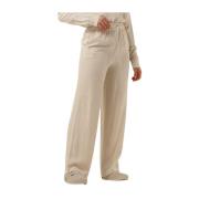 Beige Linnen Wijde Broek Selected Femme , Beige , Dames