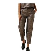 Gouden Cropped Pant Elegant Stijl Selected Femme , Yellow , Dames
