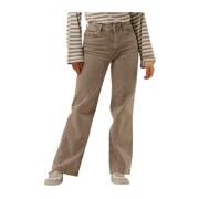 Beige Wide Jeans Slfalice-Cora Selected Femme , Beige , Dames