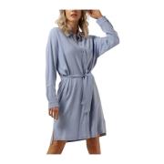 Lange Linnen Overhemdjurk Blauw Selected Femme , Blue , Dames