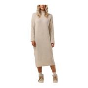 Beige Gebreide Jurk Hoge Hals Selected Femme , Beige , Dames