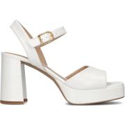 Witte Leren Trouwsandalen Unisa , White , Dames