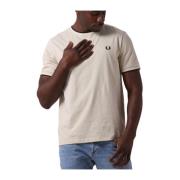 Heren Twin Tipped T-shirt Fred Perry , Beige , Heren