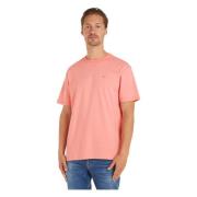 Tickled Pin T-shirt voor mannen Tommy Jeans , Pink , Heren