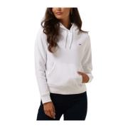 Witte Fleece Hoodie Sweater Tommy Jeans , White , Dames