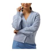 Blauwe Gebreide Vest voor Vrouwen Object , Blue , Dames