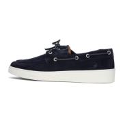 Stijlvolle Blauwe Suède Veterschoenen Goosecraft , Blue , Heren