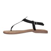 Zwarte sandalen met reptielstructuur Lazamani , Black , Dames