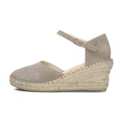 Taupe Suede Espadrilles met Sleehak Fred De La Bretoniere , Beige , Da...