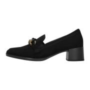 Zwarte Suède Loafers met Kettingdetail Gabor , Black , Dames