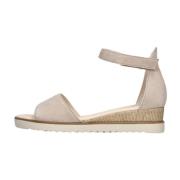 Beige Sandalen met Comfortabele Sleehak Gabor , Beige , Dames