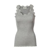 Iconic Zijden Top in Grijs Rosemunde , Gray , Dames