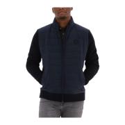 Gewatteerde Jas Gebreide Mouw Rugpaneel Scotch & Soda , Blue , Heren