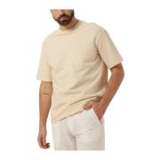 Heren Polo & T-shirt Slub O-neck Tee Selected Homme , Beige , Heren